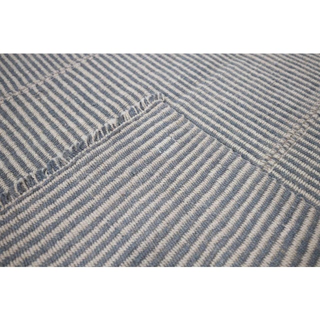 Navy Blue Kilim Rug 8'3'' X 10'1'' For Sale - Image 8 of 9