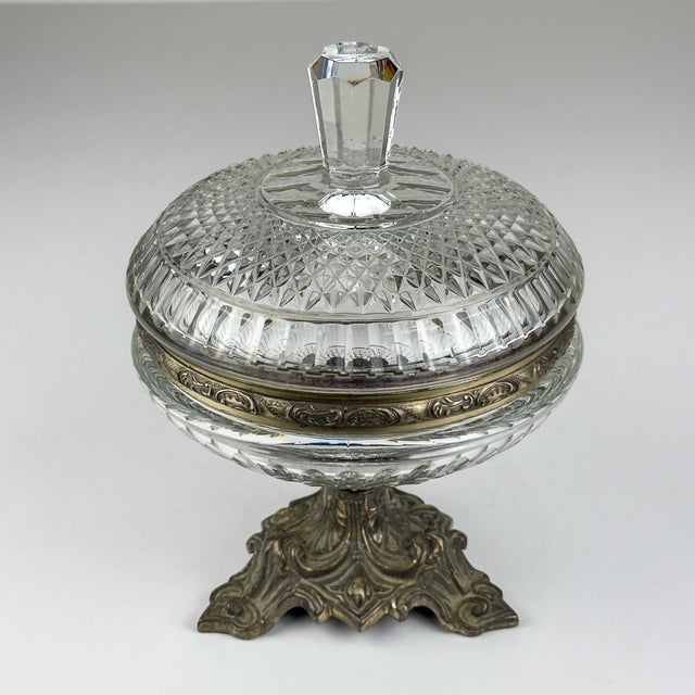 Antique Glass Bowl with Bronze Base, Italy, 1920s For Sale - Image 15 of 18
