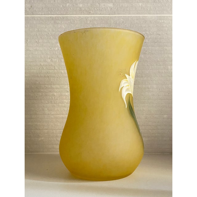 1940s Art Deco Glass Yellow and Green Baluster Vase in Pâte De Verre, 1940 For Sale - Image 5 of 11