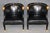 20th C Pair French Directoire Style Ebonized and Gilt Ramshead Club Chairs For Sale - Image 4 of 13