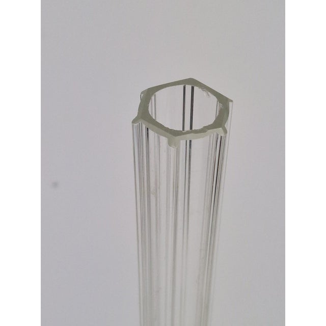 Art Nouveau French Gladioli Fluted Glass Vase, 1920s For Sale - Image 11 of 15