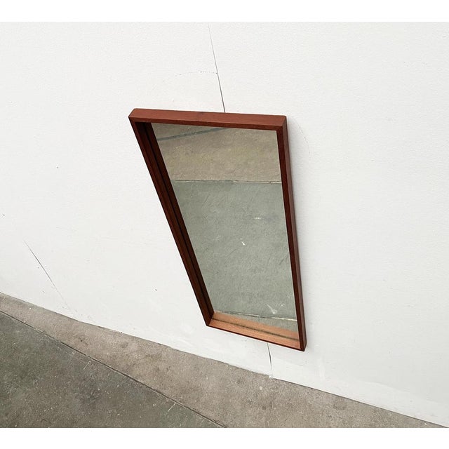 Mid-Century German Minimalist Teak Mirror from Zier-Form, 1960s For Sale - Image 11 of 18