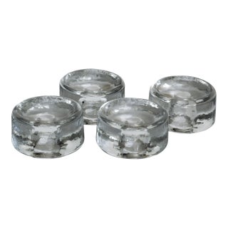 Blenko Glass Disc Puck Candle Holders - Set of 4 For Sale