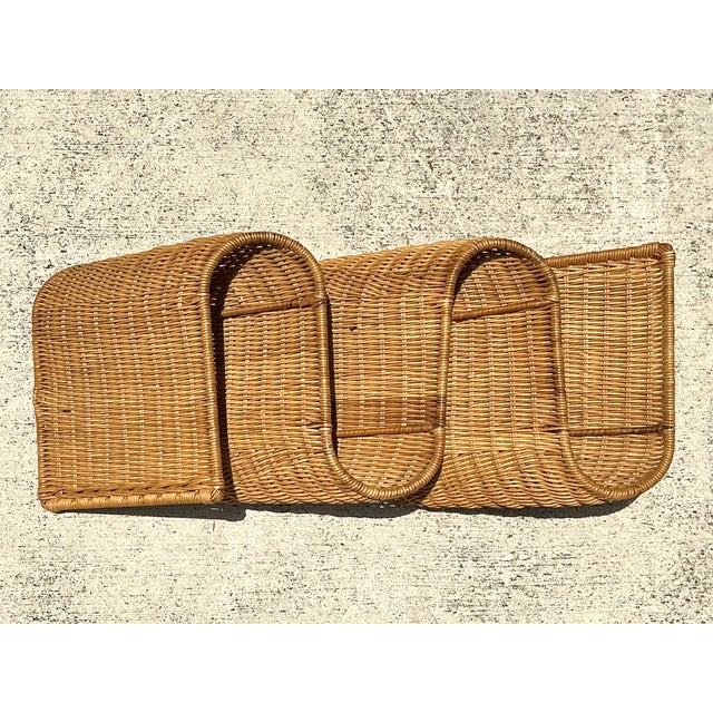 Vintage Woven Rattan Wall Sculpture For Sale In West Palm - Image 6 of 14