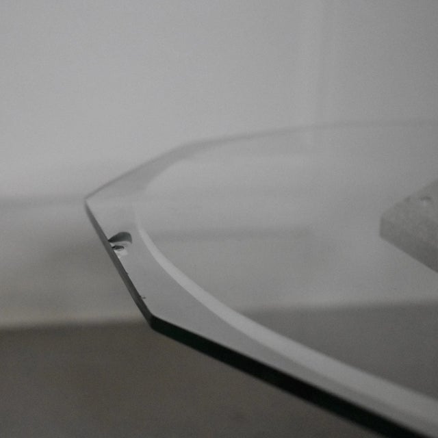 Gray Modern Stacked Spiral Helix Faux Stone Textured Pedestal Coffee Table For Sale - Image 8 of 8