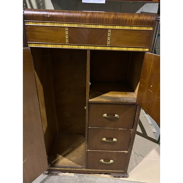 1920s Mahogany Art Deco Wardrobe For Sale - Image 4 of 5