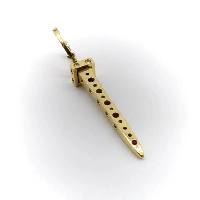 Circa 1990's 18K Gold Roberto Coin Nail Pois Moi Chiodo Earrings with Diamonds - 2 Pieces For Sale - Image 4 of 8