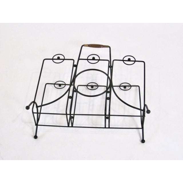 1950s 1950s Joseph Burlini Style Iron Magazine Rack For Sale - Image 5 of 7