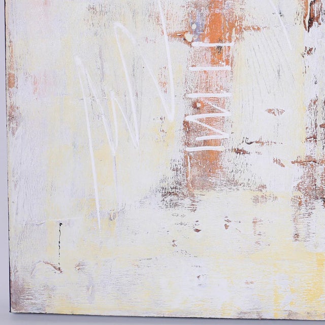 Mid 20th Century Large Abstract Oil Painting on Canvas For Sale - Image 5 of 10