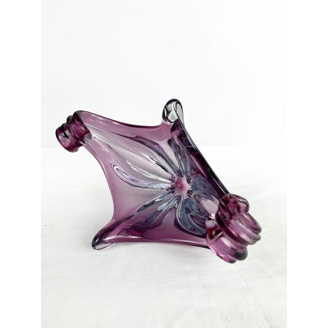 Blue Mid-Century Modern Sommerso Art Glass Sculptured Bowl by Cristallo Venezia, 1960 For Sale - Image 8 of 18