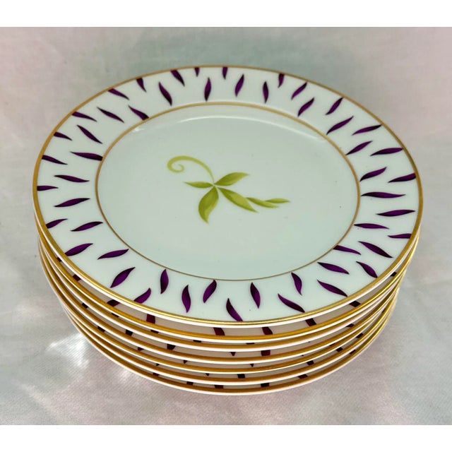 Ceramic Limoges France Bernardaud Frivole Bread Plates - Set of 7 For Sale - Image 7 of 9
