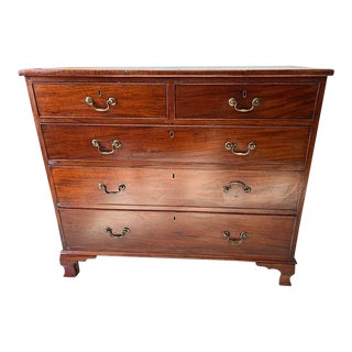 18th Century Antique Rustic English George III Chippendale Style Mahogany Chest of Drawers. For Sale