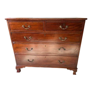 18th Century Antique Rustic English George III Chippendale Style Mahogany Chest of Drawers.
