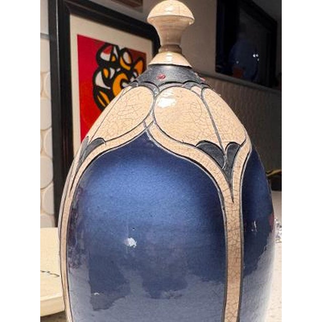 Andy Smith Lidded Raku Pottery Vessel, From the Rubin Collection, North Carolina For Sale - Image 9 of 12