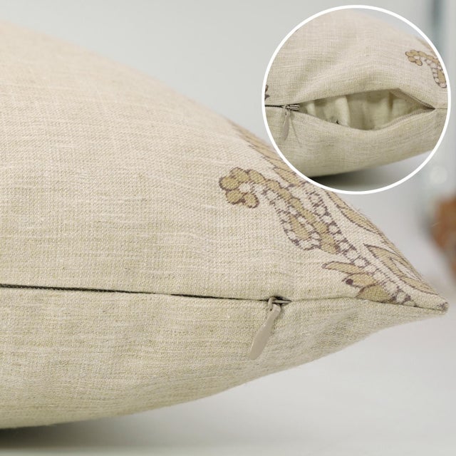 Not Yet Made - Made To Order Fabdivine Bankebihari Handmade Block Print Pillow Cover Linen Blend Floral Decorative 20x20inch Cushion Cover For Sale - Image 5 of 9