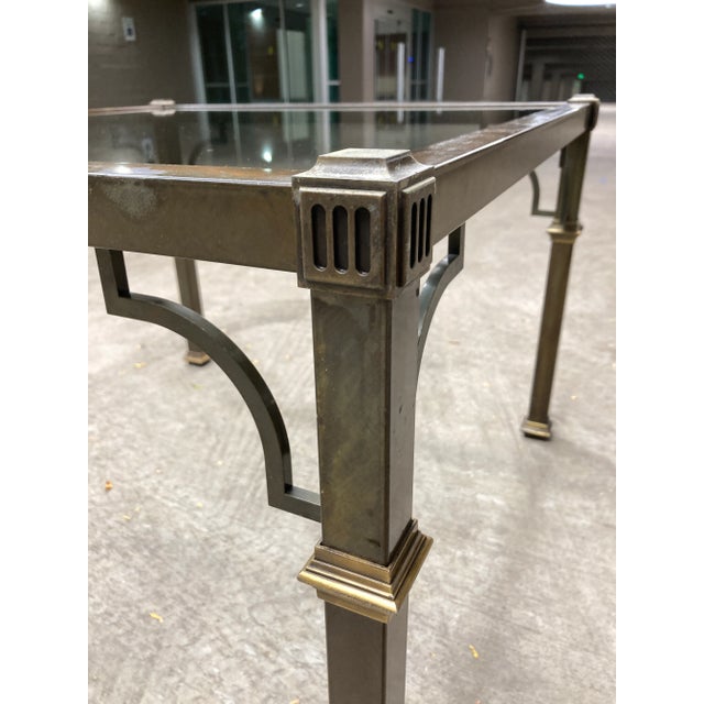 Mastercraft Aged Brass Coffee Table After Jansen For Sale - Image 12 of 13