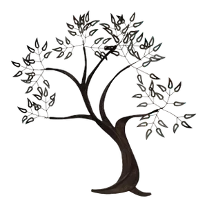 1960s Vintage Twisted Metal Tree of Life Wall Art Sculpture