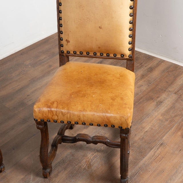 19th Century Set of Six Swedish Vintage Leather Dining Chairs For Sale - Image 10 of 18
