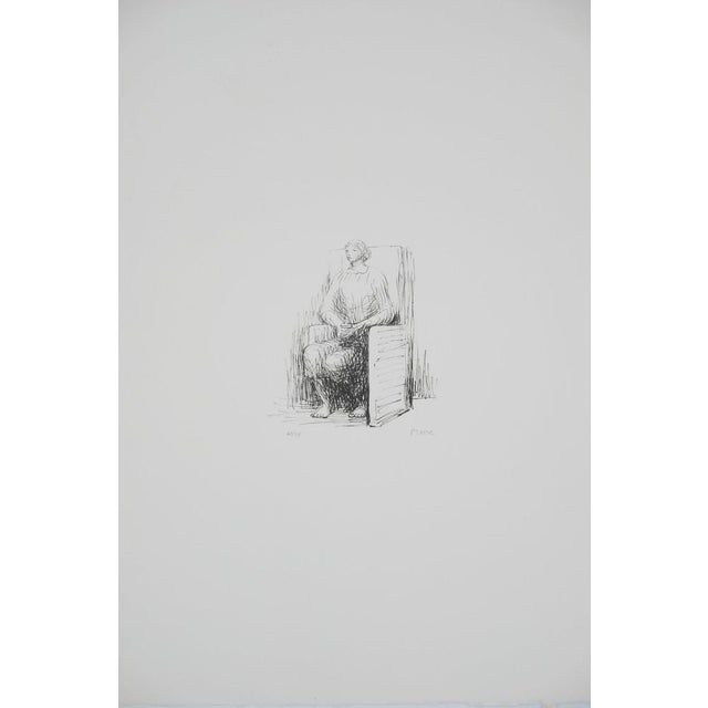 Henry Moore, Woman Sitting in an Armchair, Original Signed Lithograph For Sale - Image 7 of 7