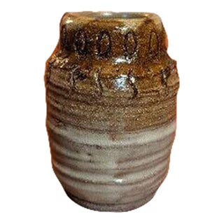 Vintage Mid Century Small Studio Pottery Stoneware Vase For Sale