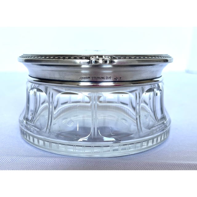 Antique Gorham Sterling Silver & Cut Glass Dresser Jar, Circa 1910 For Sale - Image 10 of 15