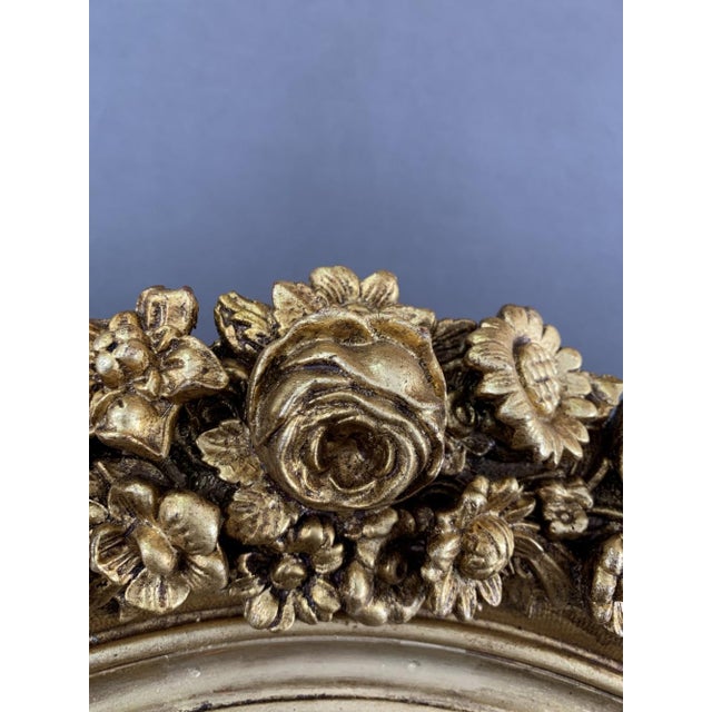 19th Century Gilded Mirror with Floral Motifs, 1890s For Sale - Image 4 of 8