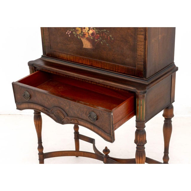 Brown Louis XVI Style Paint-Decorated Secretaire For Sale - Image 8 of 10