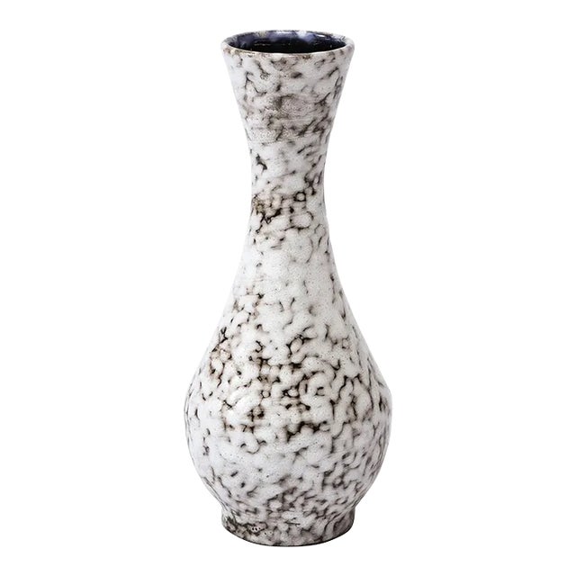 Mid-Century Modernist White and Earth Toned Ceramic Vase For Sale