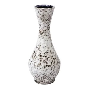 Mid-Century Modernist White and Earth Toned Ceramic Vase