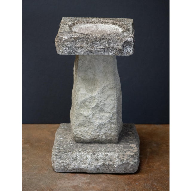 Gray English Garden Stone Square Bird Bath For Sale - Image 8 of 11