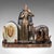 Art Deco Large Vintage Figural Mantle Clock, French, Onyx, Pair of Garnitures, Art Deco For Sale - Image 3 of 12