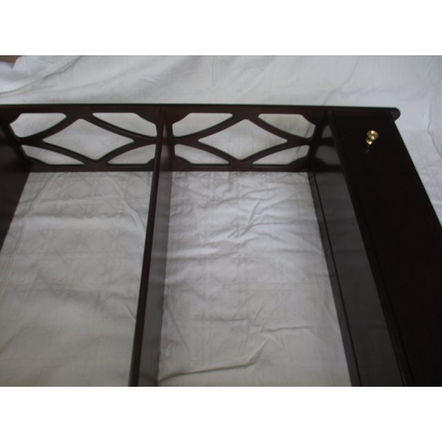 Vintage Bombay Mahogany Regency Wall Shelf With Drawer and Lattice Sides For Sale - Image 9 of 10