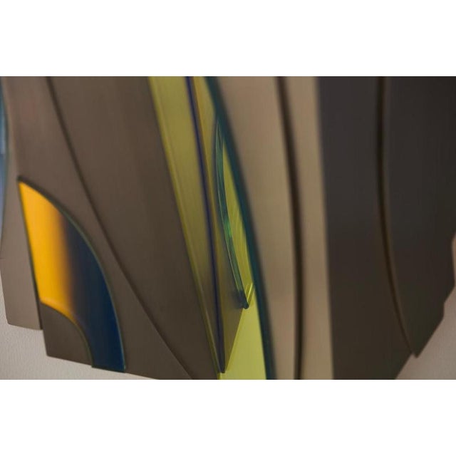 Metal Geometric Cross Bitume Wall Lamp by Jennifer Midoz For Sale - Image 7 of 11