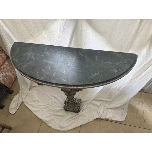 Hollywood Regency Mid Century Hollywood Regency Palm Console Table in Serge Roche Style For Sale - Image 3 of 15