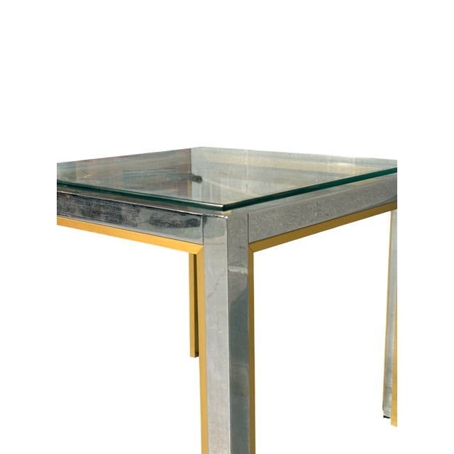 Vintage Chromed Metal and Glass Coffee Table by Renato Zevi, 1970s For Sale - Image 4 of 5