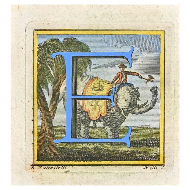 Luigi Vanvitelli, Letter of the Alphabet: and, Etching, 18th Century For Sale