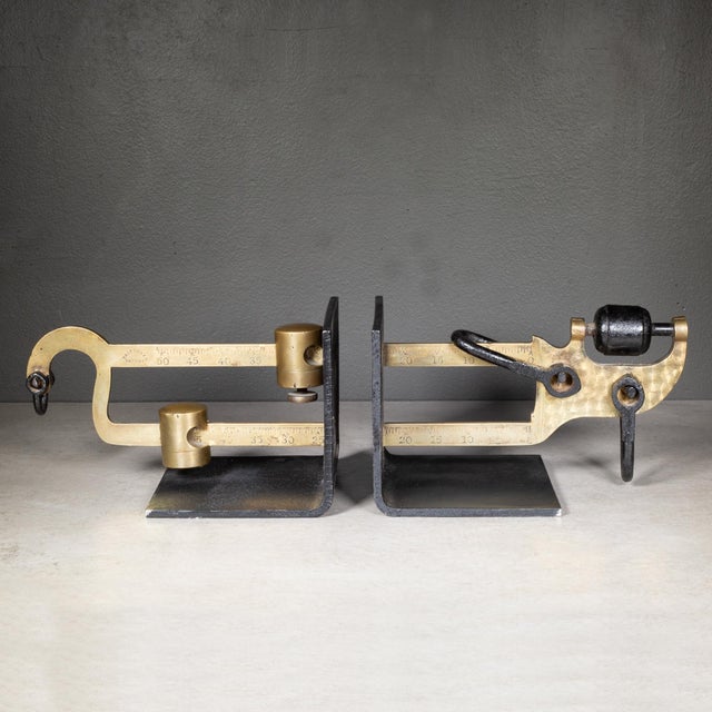 Fairbanks Morse and Company 19th C. Steel and Solid Bronze Scale Bookends c.1895 For Sale - Image 4 of 6