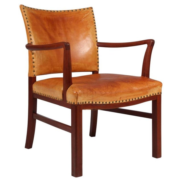 Polexim Armchair in Patinated Nature Leather by Kaare Klint, 1940s For Sale - Image 11 of 11