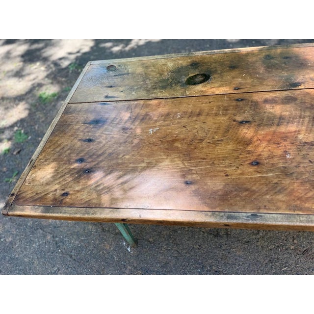 Antique Early American Primitive Rustic Painted Dining Table. For Sale - Image 15 of 16