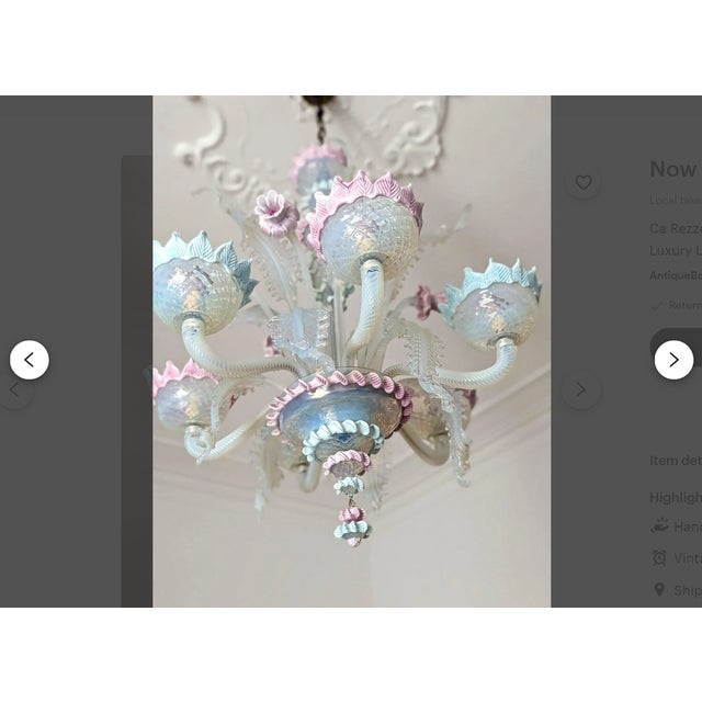 Blue Murano Glass Chandelier from Ca Rezzonico, 1980s For Sale - Image 8 of 11