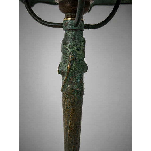Model 6530 Table Lamp with Crocodile Glass Shade by Alice Nordin for Böhlmarks, 1890s For Sale - Image 6 of 12