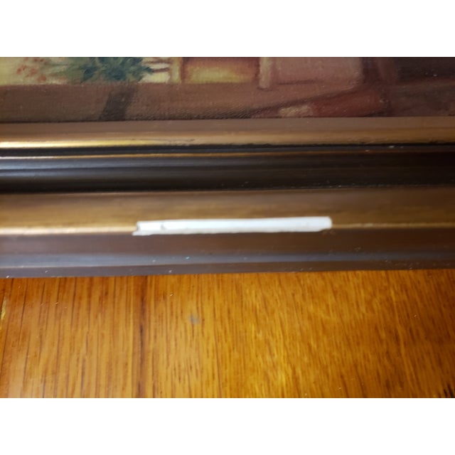 Red Framed Oil Painting on Canvas "Belgian Daily Life" by Jan Op De Beeck 21st Century For Sale - Image 8 of 8