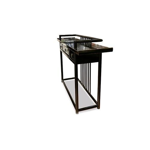 Black Lacquer Console Table For Sale - Image 4 of 5