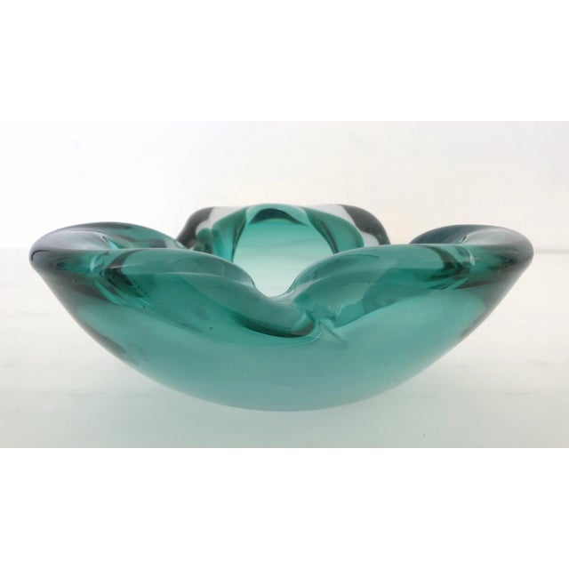 Vintage Green Murano Glass Bowl For Sale - Image 4 of 8