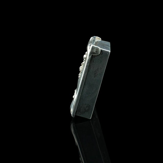 1910's American Antique Sterling Silver Postage Stamp Box For Sale - Image 4 of 9