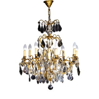 Louis XV Crystal Gilt-Bronze Twelve-Light Chandelier For Sale