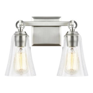 Sean Lavin by Visual Comfort Studio Monterro 2-Light Vanity, Satin Nickel For Sale