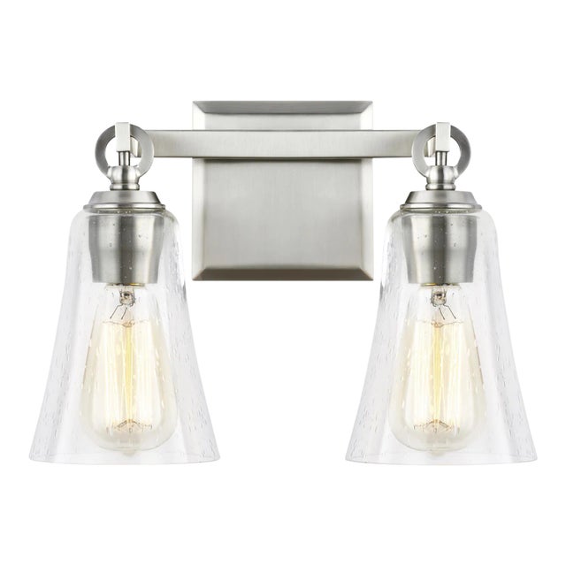 Sean Lavin by Visual Comfort Studio Monterro 2-Light Vanity, Satin Nickel For Sale