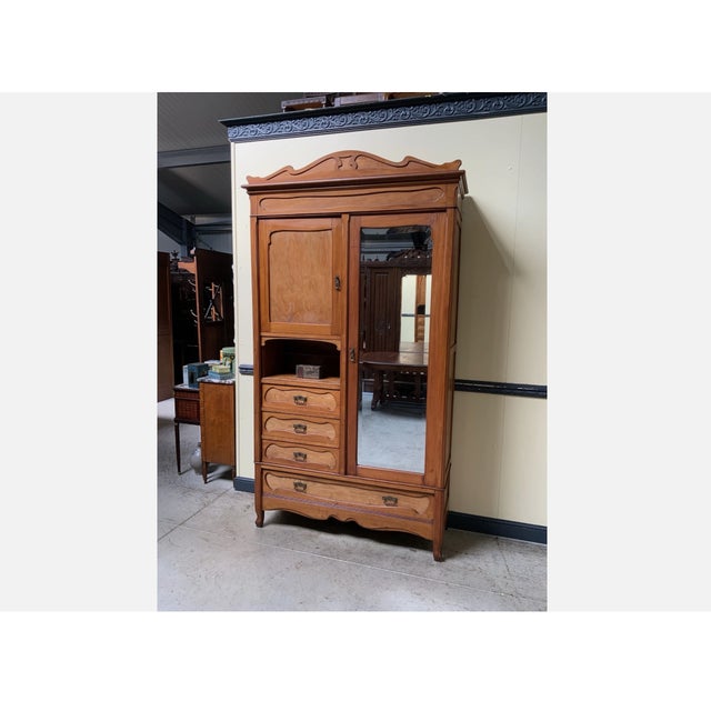 Antique Art Nouveau Linen Cupboard, 1910 For Sale - Image 4 of 9