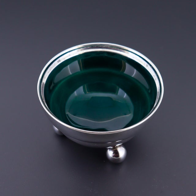 Georg Jensen Sterling Silver & Enamel Pepper Shaker and Salt Cellar Pair #410 For Sale - Image 12 of 13